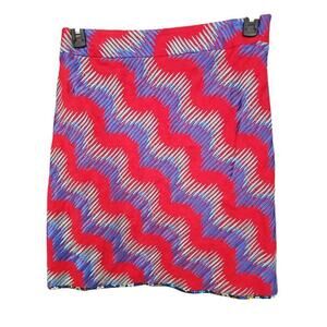 Etcetera Embroidered Linen Skirt Red Size 6